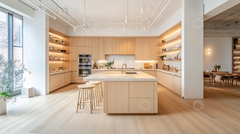 高清大图下载【趣麦麦图】木柜白墙大岛台1