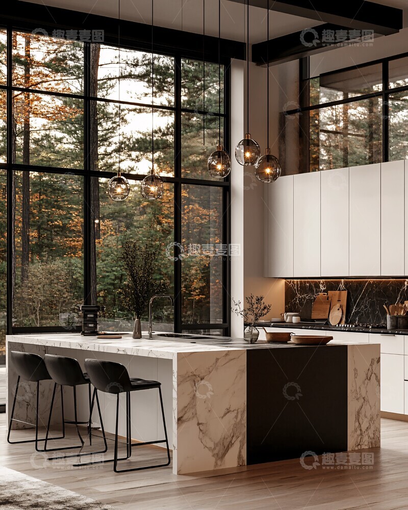 高清大图下载【趣麦麦图】现代厨房场景