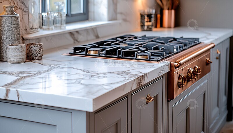 高清大图下载【趣麦麦图】白色大理石厨房2