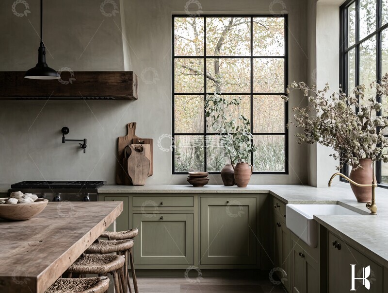 高清大图下载【趣麦麦图】绿色厨房设计