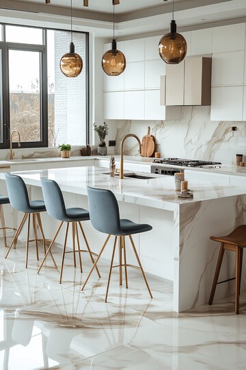 大理石岛台现代厨房1