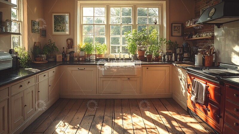 高清大图下载【趣麦麦图】新英格兰风格厨房1