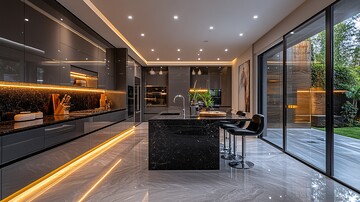 黑白极简厨房空间1