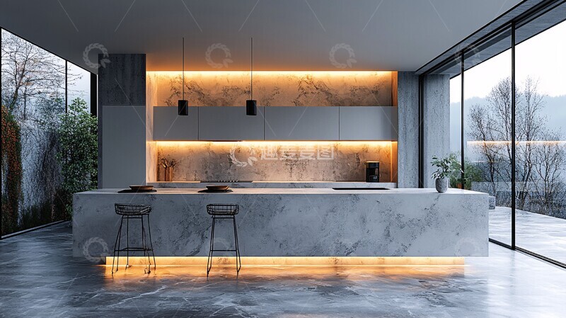 高清大图下载【趣麦麦图】现代简约厨房设计48