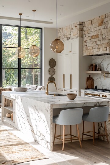 大理石岛台现代厨房