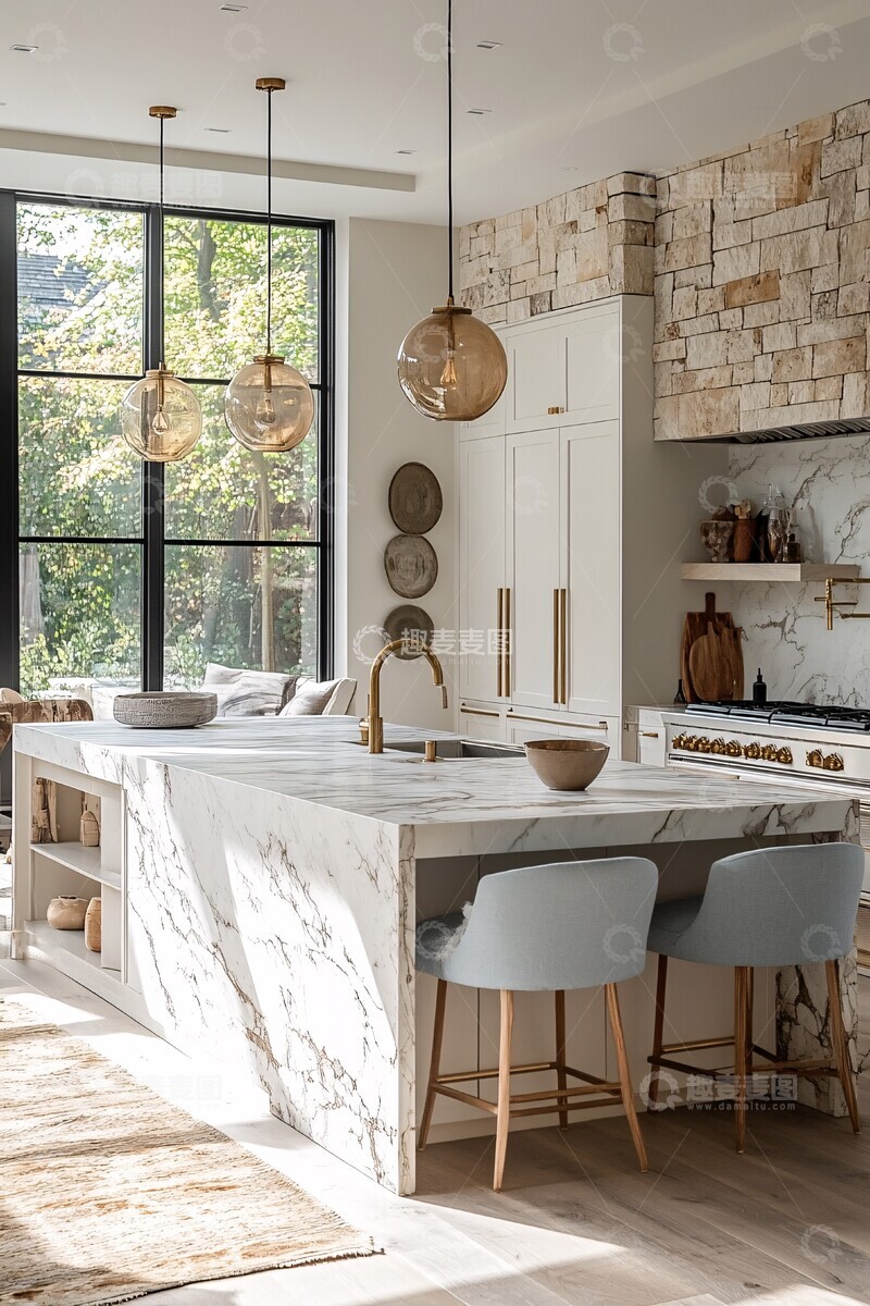 高清大图下载【趣麦麦图】大理石岛台现代厨房