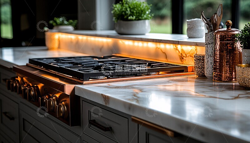 高清大图下载【趣麦麦图】白色大理石厨房3