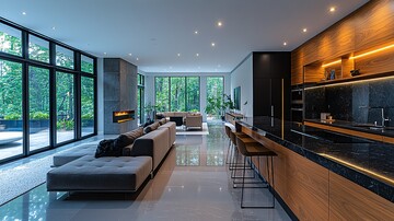 黑白极简厨房空间2