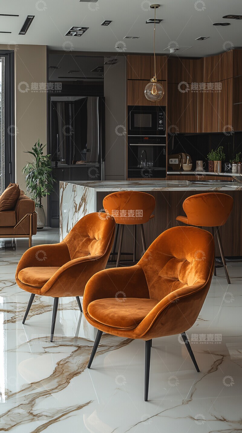 高清大图下载【趣麦麦图】开放式明亮厨房设计2