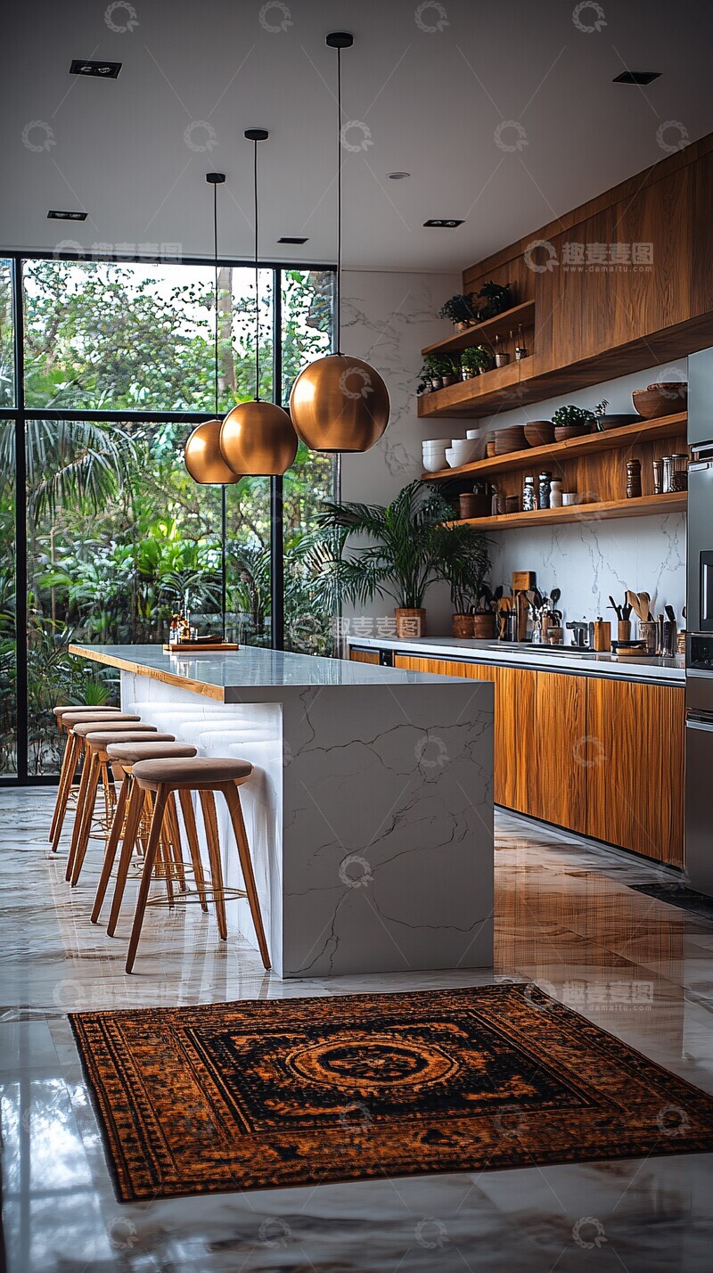 高清大图下载【趣麦麦图】开放式明亮厨房设计