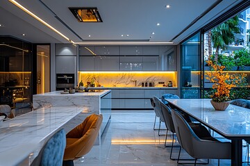 黑色橱柜白色台面5