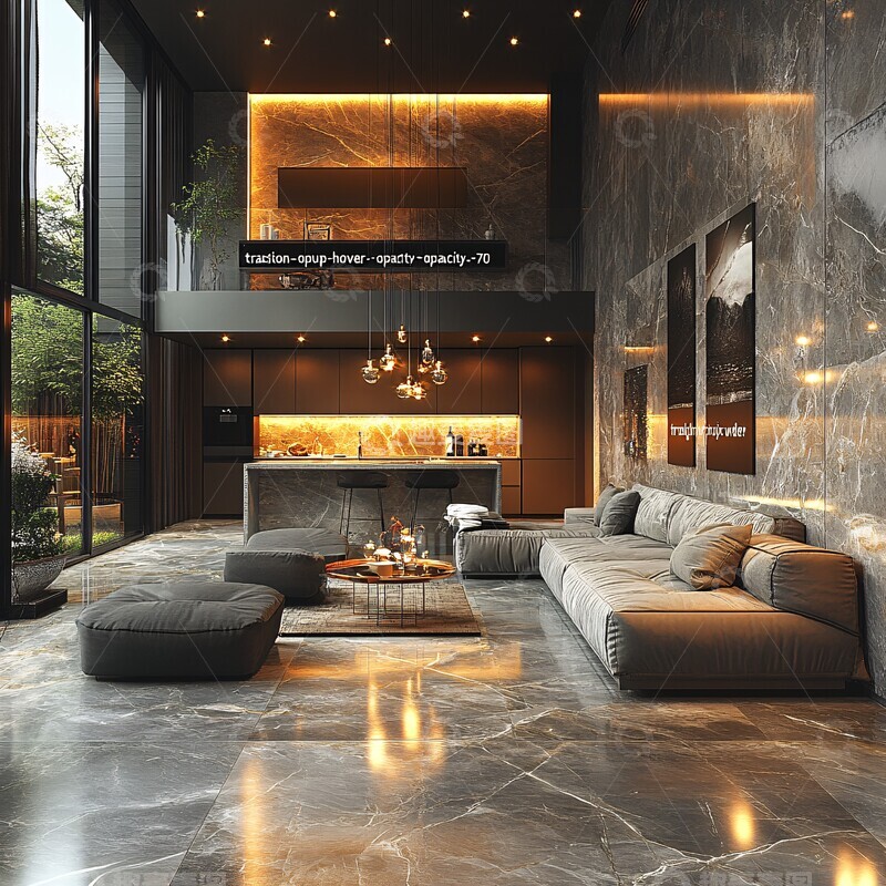 瀑布台面厨房设计