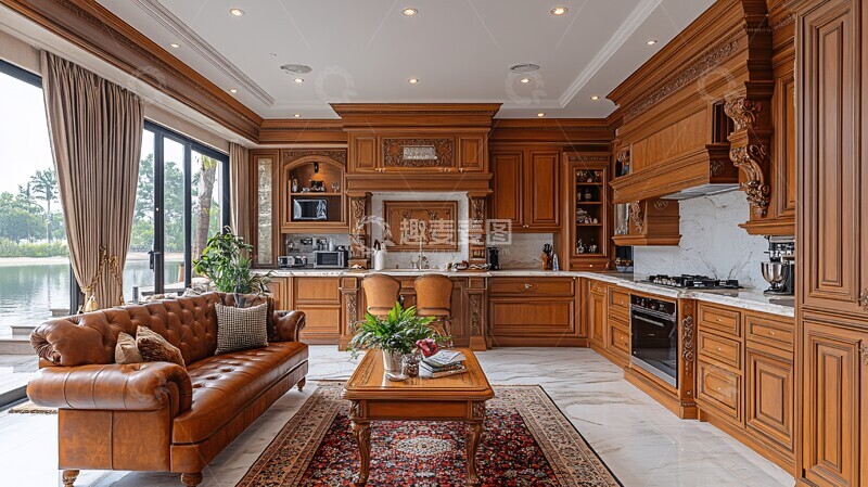 高清大图下载【趣麦麦图】传统厨房正视图