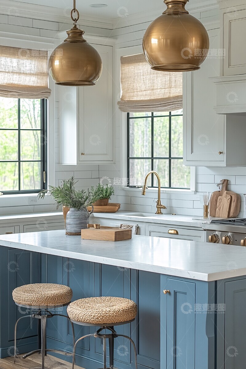 高清大图下载【趣麦麦图】木纹橱柜白色墙面2