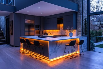 黑色橱柜白色台面6