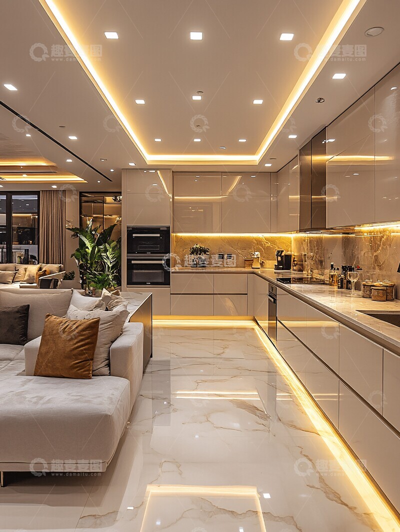 高清大图下载【趣麦麦图】奶油色厨房设计