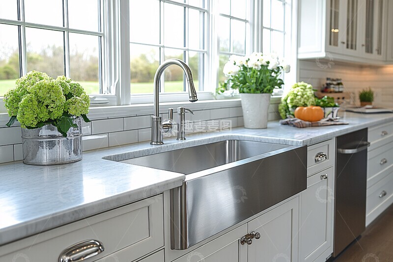 高清大图下载【趣麦麦图】双槽不锈钢厨房水槽1