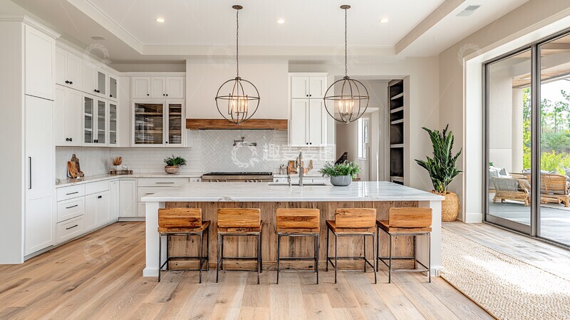 高清大图下载【趣麦麦图】厨房餐桌椅岛台吧椅2