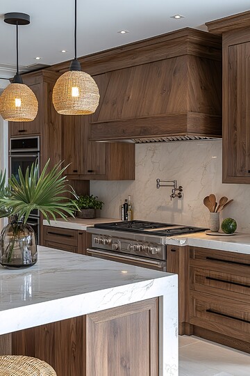 核桃橱柜白石台面2