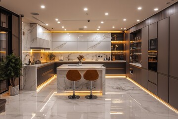 黑色橱柜白色台面4