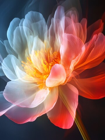 红黄花白芍药盛开