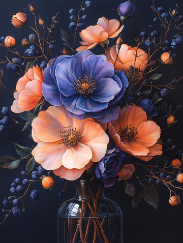 薰衣草紫蓝橙玫瑰1