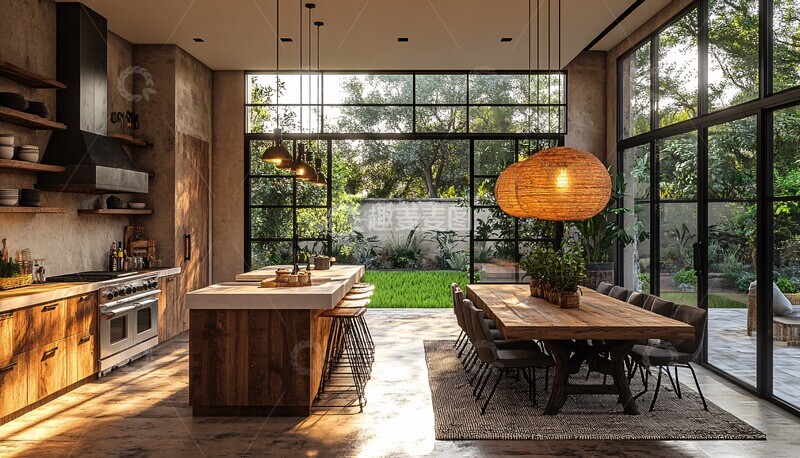 高清大图下载【趣麦麦图】餐厅厨房现代灯具1