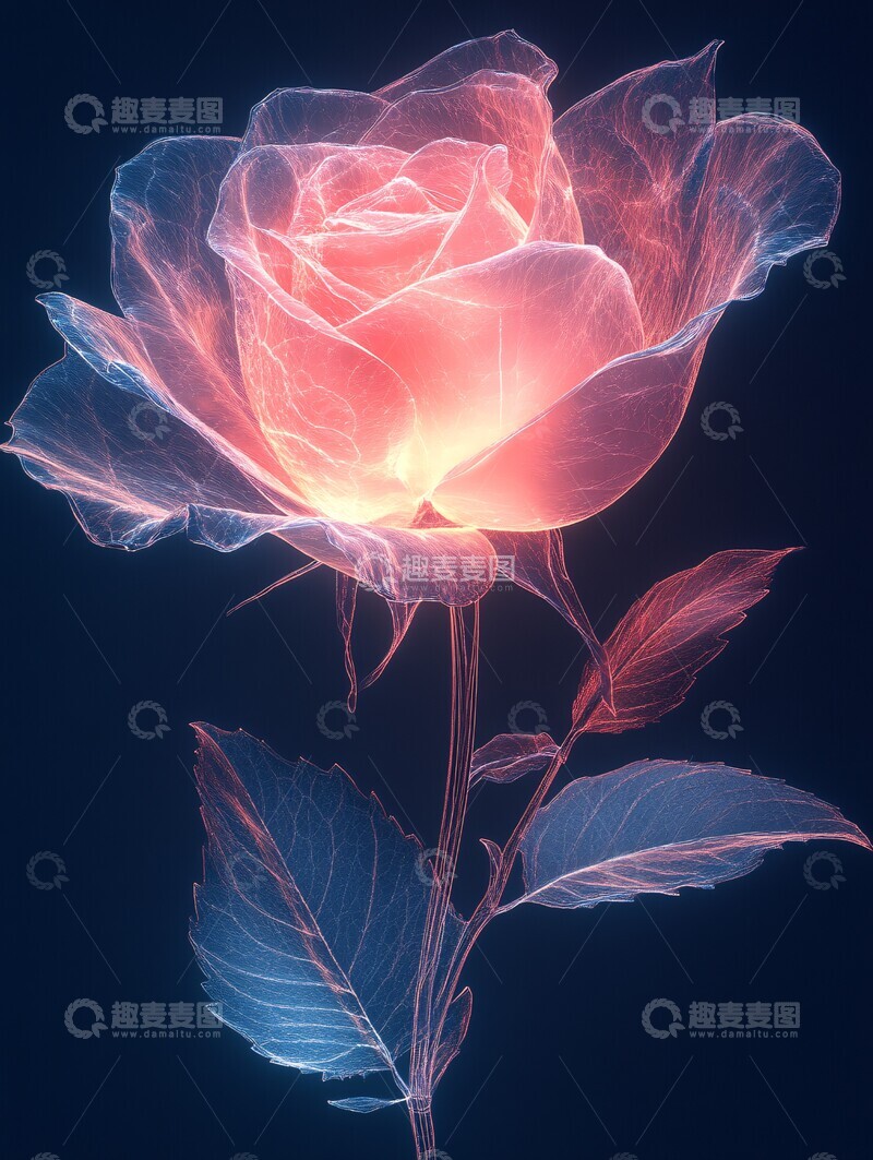 高清大图下载【趣麦麦图】粉红花瓣发光壁纸1