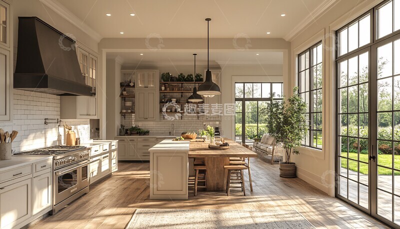 高清大图下载【趣麦麦图】餐厅厨房现代灯具