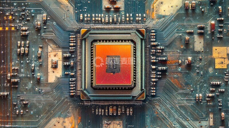 高清大图下载【趣麦麦图】微芯片发光效果1