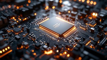 芯片特写芯片光线背景