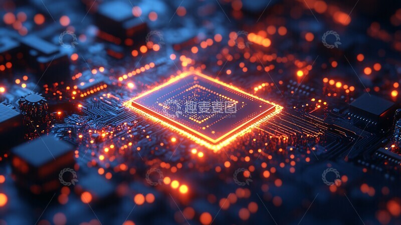 高清大图下载【趣麦麦图】数字芯片与灯泡1