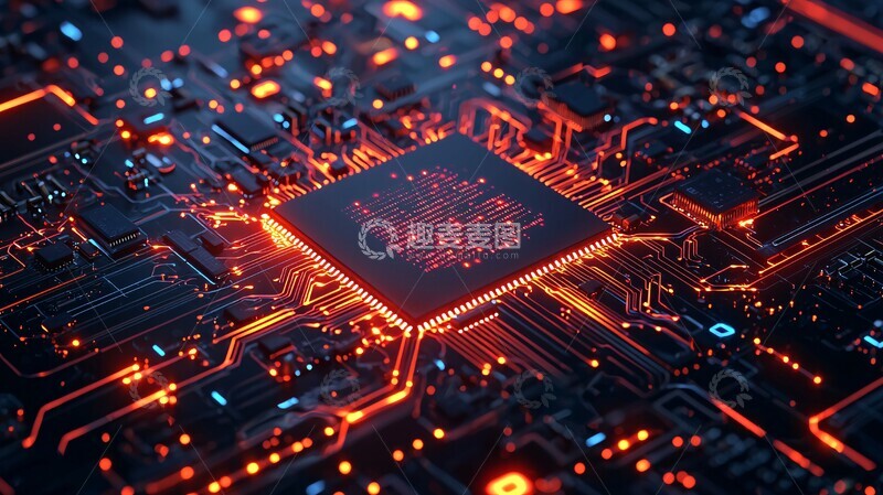 高清大图下载【趣麦麦图】智能芯片数据流2