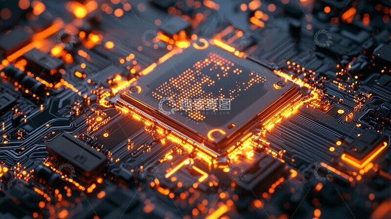 高清大图下载【趣麦麦图】智能芯片数据流