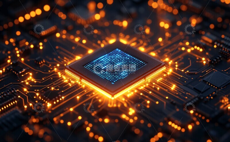 高清大图下载【趣麦麦图】蓝光芯片电路