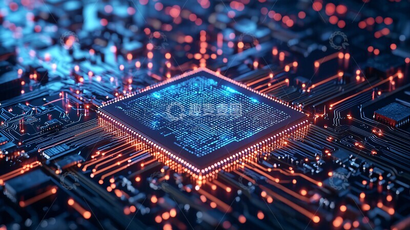 高清大图下载【趣麦麦图】智能芯片数据流1