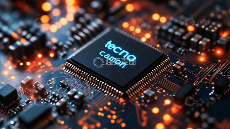 高清大图下载【趣麦麦图】科技芯片数据流1