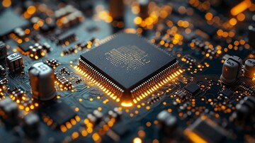 微芯片细节微芯片电路板电线