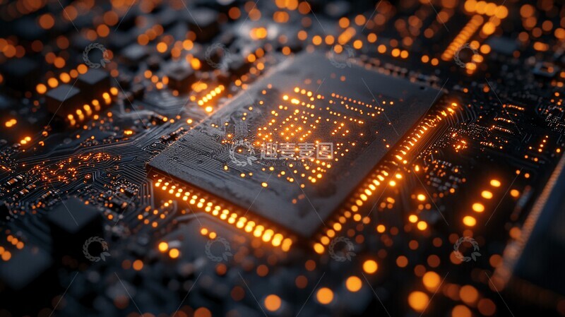 高清大图下载【趣麦麦图】微芯片细节微芯片电路板电线2