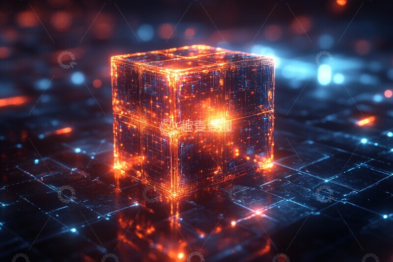 高清大图下载【趣麦麦图】区块链全息图