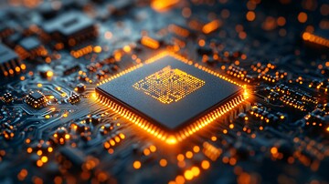 微芯片细节微芯片电路板电线1