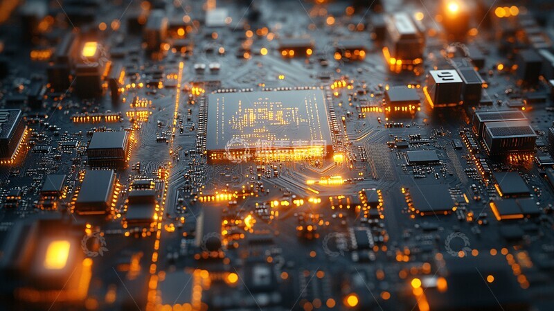 高清大图下载【趣麦麦图】芯片与电路板1