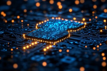 蓝色电路板背景