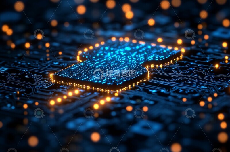 高清大图下载【趣麦麦图】蓝色电路板背景