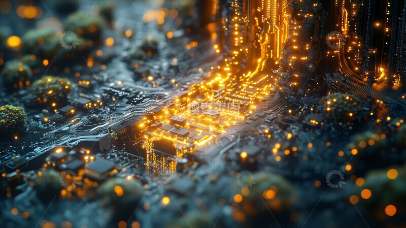 高清大图下载【趣麦麦图】芯片与电路板2