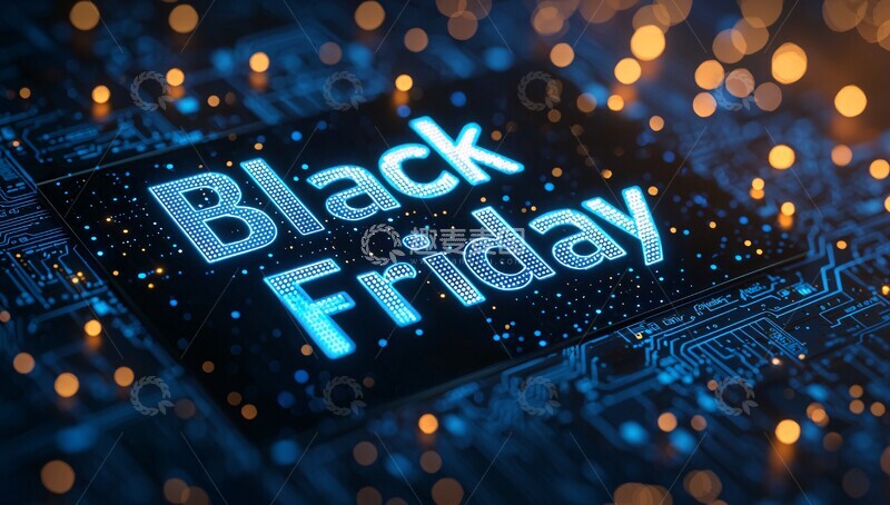 高清大图下载【趣麦麦图】黑色星期五立体字