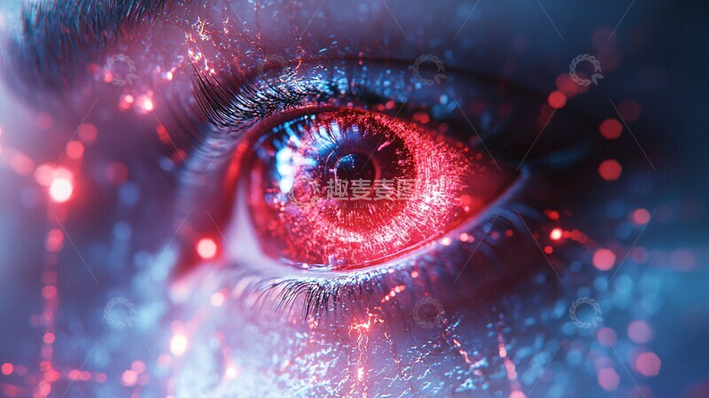 高清大图下载【趣麦麦图】红蓝芯片芯片数字未来1