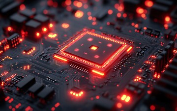 黑红电路板电路方形元素1