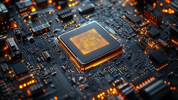 方形芯片与电路板