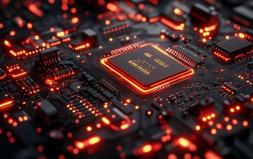 黑红电路板电路方形元素2